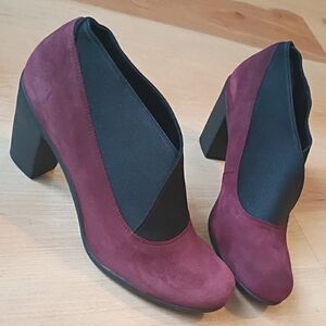 Clarks Burgundy and Black Heels